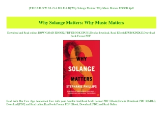 [F.R.E.E D.O.W.N.L.O.A.D R.E.A.D] Why Solange Matters Why Music Matters EBOOK #pdf