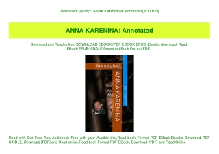 [Download] [epub]^^ ANNA KARENINA Annotated [W.O.R.D]
