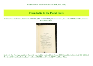 ReadOnline From India to the Planet mars [PDF  mobi  ePub]