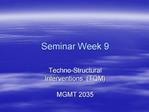 Seminar Week 9
