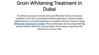 Groin Whitening Treatment