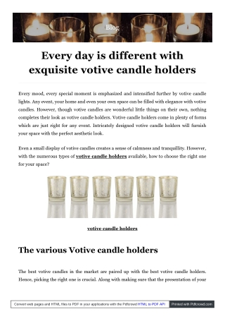 Glass Votive Candle Holders | Artisans Village