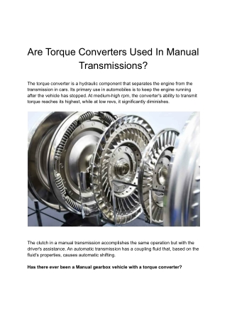 torque converter for manual transmission