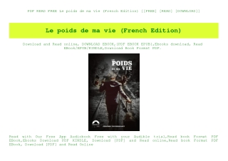 PDF READ FREE Le poids de ma vie (French Edition) [[FREE] [READ] [DOWNLOAD]]