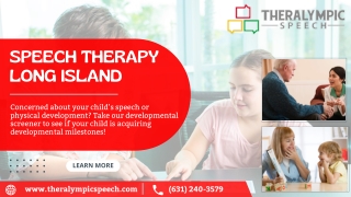 Speech and Language Therapy in Long island!