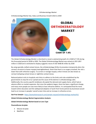 Orthokeratology Market  Key Drivers & On-Going Trends 2022 to 2030
