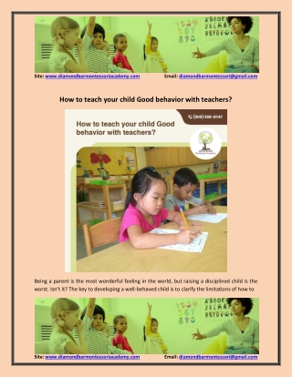 How to teach your child Good behavior with teachers