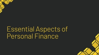 Essential Aspects of Personal finance