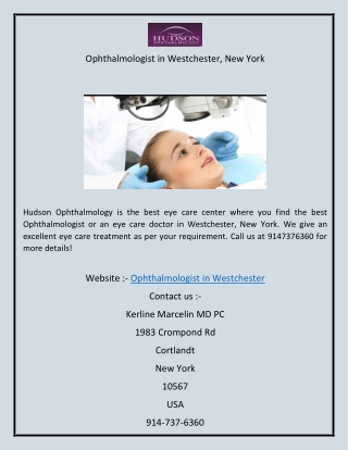 Ophthalmologist in Westchester New York