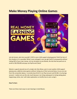 Make Money Playing Online Games