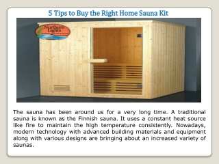 5 Tips to Buy the Right Home Sauna Kit