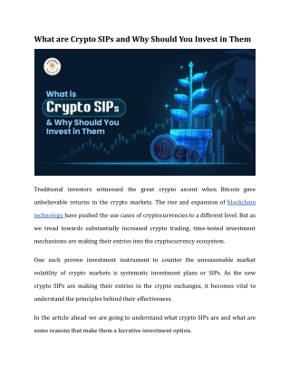 What are Crypto SIPs and Why Should You Invest in Them (2)