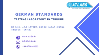 German Standards Testing Textile Laboratory in Tirupur