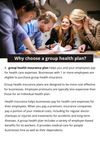 Why choose a group health plan