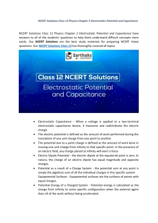 NCERT Solutions Class 12 Physics Chapter 2