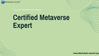 Certified Metaverse Expert  | Blockchain Council