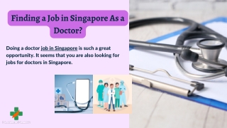 Finding a Job in Singapore As a Doctor