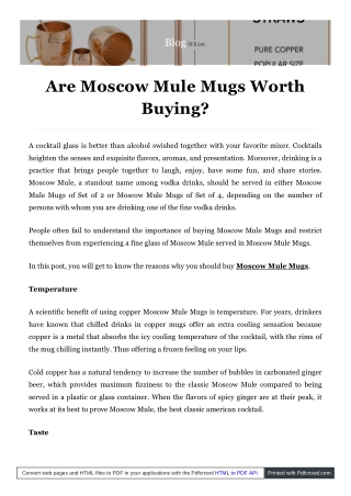 Moscow Mule Mugs Worth Buying | Artisans Village