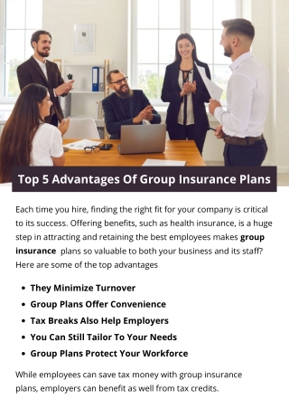 Top 5 Advantages Of Group Insurance Plans