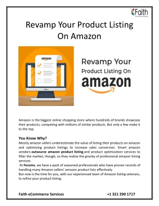 Revamp Your Product Listing On Amazon