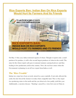 Rice Exports Ban