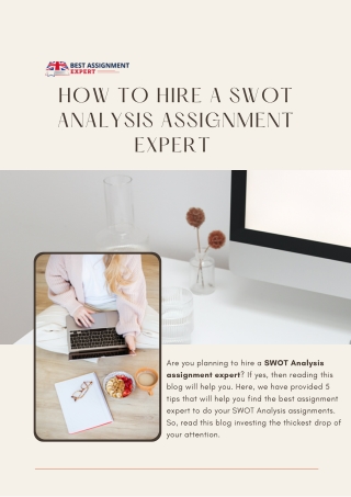 How to Hire A SWOT Analysis Assignment Expert