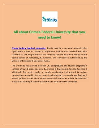 All about Crimea Federal University that you need to know!