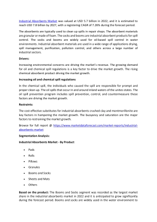 Industrial Absorbents Market