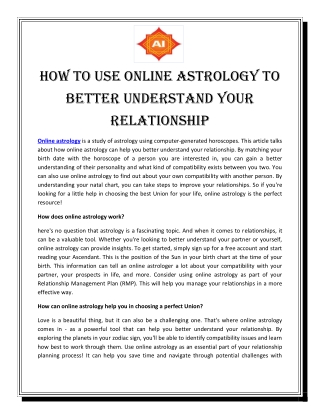 How To Use Online Astrology To Better Understand Your Relationship
