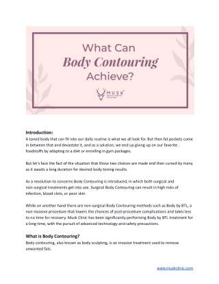 What Can Body Contouring Achieve_