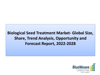 Biological Seed Treatment Market Insight, Report 2022-2028
