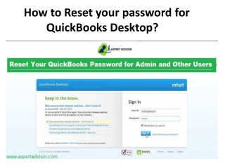 How to Reset your password for QuickBooks Desktop?