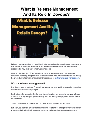 What Is Release Management And Its Role In Devops?