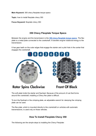 350 chevy flexplate torque specs