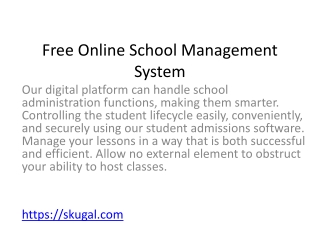 Free Online School Management System