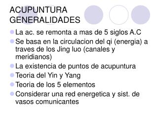 ACUPUNTURA GENERALIDADES