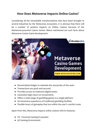 How Does Metaverse Impacts Online Casino_