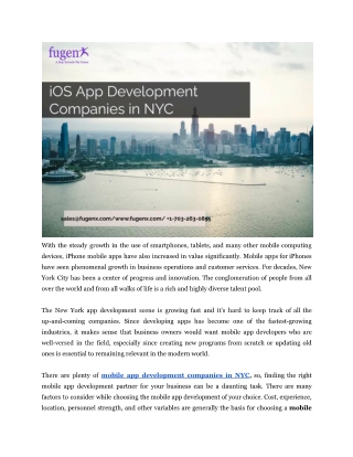 iOS App Development Companies in NYC