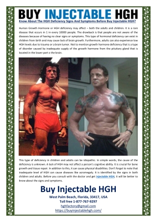 Know About The HGH Deficiency Signs And Symptoms Before Buy Injectable HGH