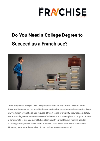 Do You Need a College Degree to Succeed as a Franchisee