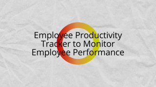 Employee Productivity Tracker to Monitor Employee Performance