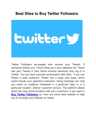 Best Sites to Buy Twitter Followers