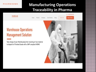 Manufacturing Operations Traceability in Pharma - BCI Pharmision