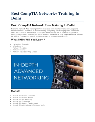 Best CompTIA Network  Training In Delhi