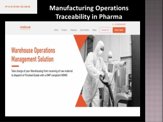 Manufacturing Operations Traceability in Pharma - BCI Pharmision