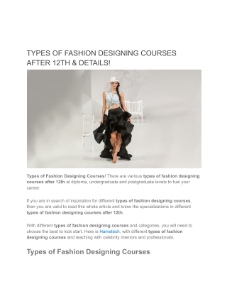 Different Types Of Fashion Designing Courses & Their Details