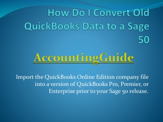 How to Convert from Sage 50 to QuickBooks Online