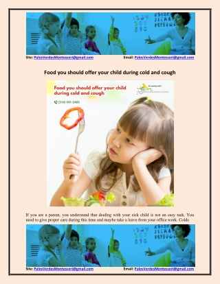 Food you should offer your child during cold and cough