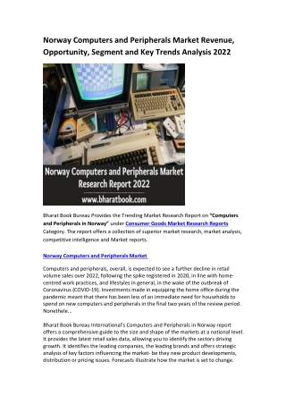 Norway Computers and Peripherals Market Research Report 2022