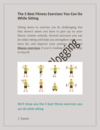 The 5 Best Fitness Exercises You Can Do While Sitting